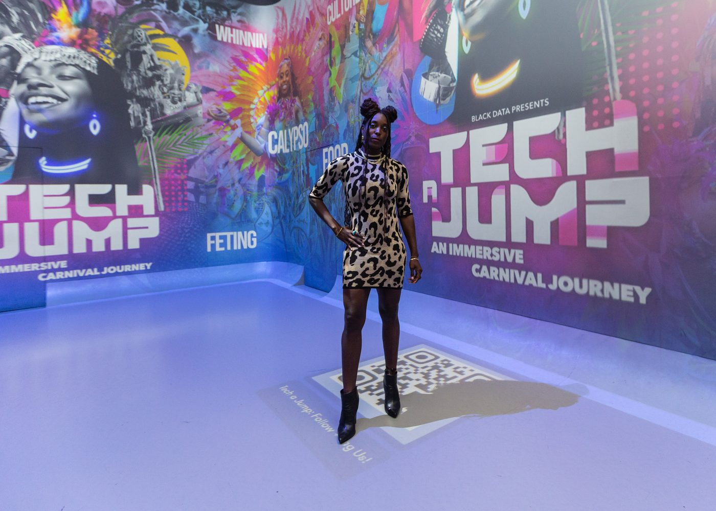 Projection-lit room during the immersive experience